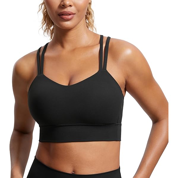 CRZ YOGA Butterlift Double Lined Square Neck Sports Bras for Women